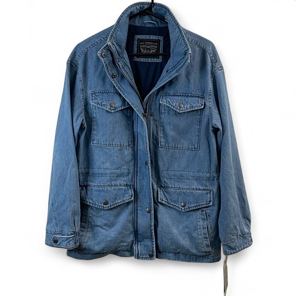 Levi's Denim Utility Jacket XS Cotton Shell Button & Zipper Closure - Picture 1 of 11